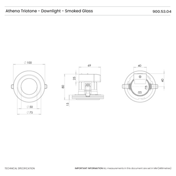 Athena Glass Bezel IP65 Downlight #colour_smoked-glass