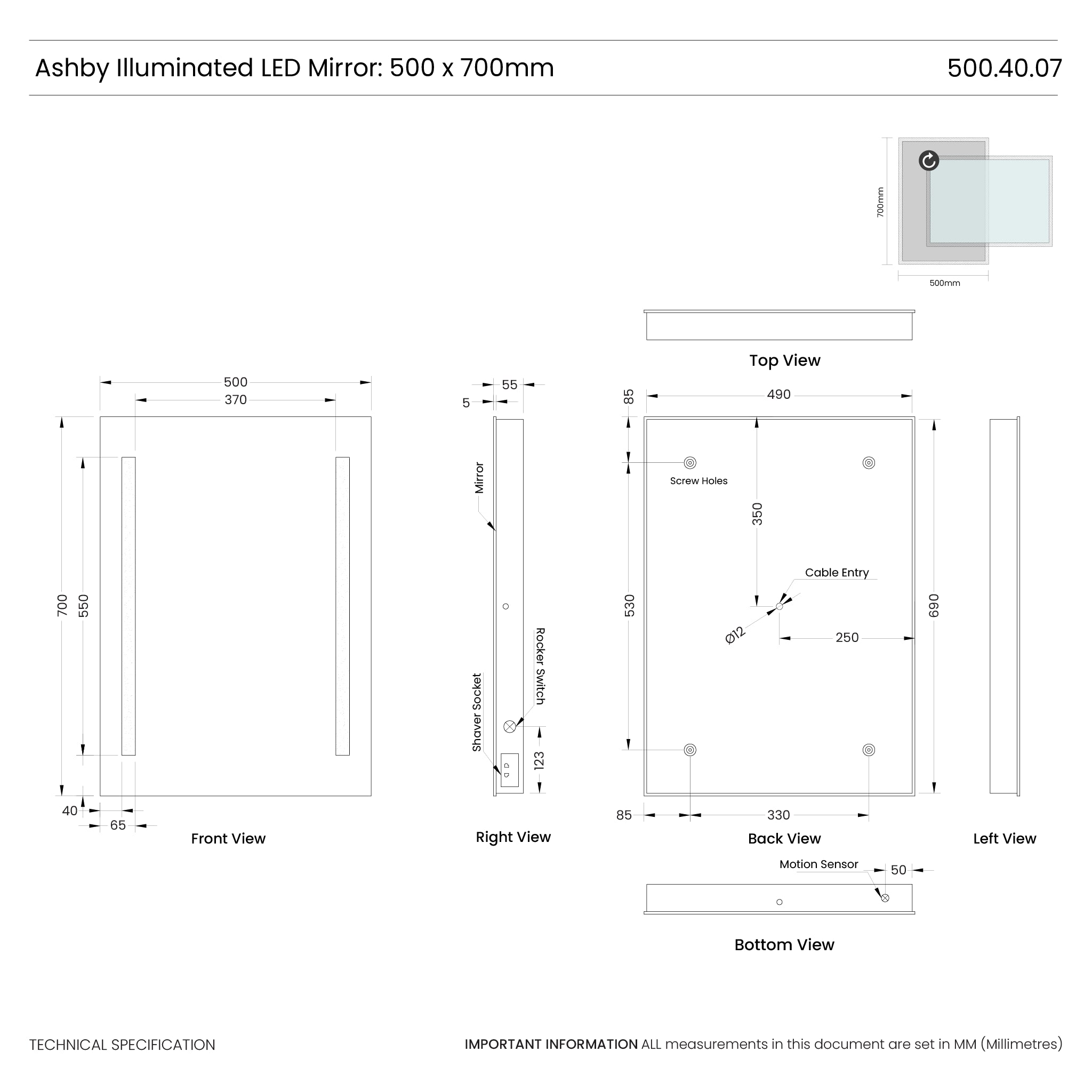 Ashby LED Bathroom Mirror