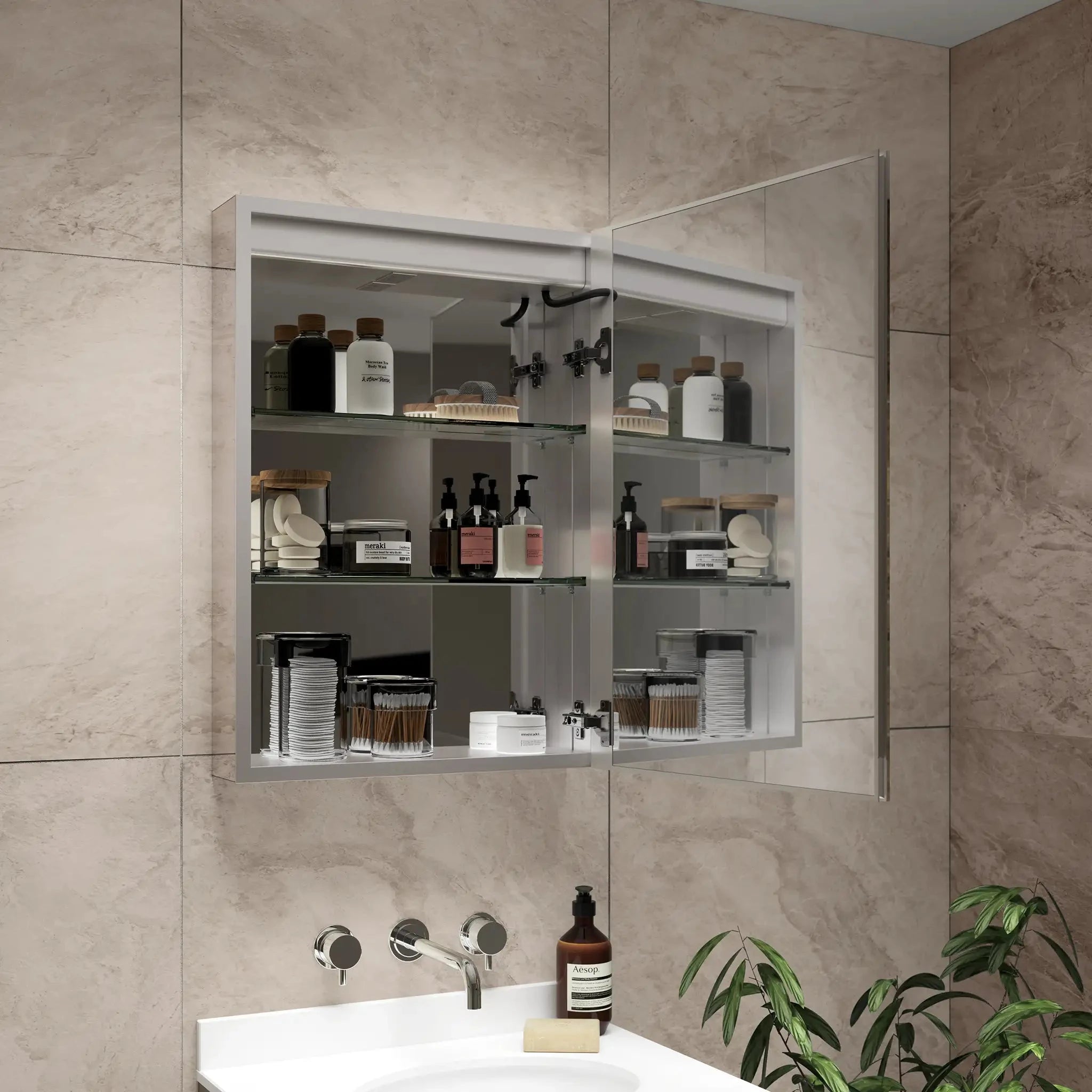 LED Bathroom Mirror Cabinet | Illuminated Bathroom Cabinets | Pebble ...