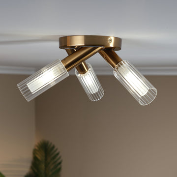 Aulos Trio Ceiling Light #colour_brass