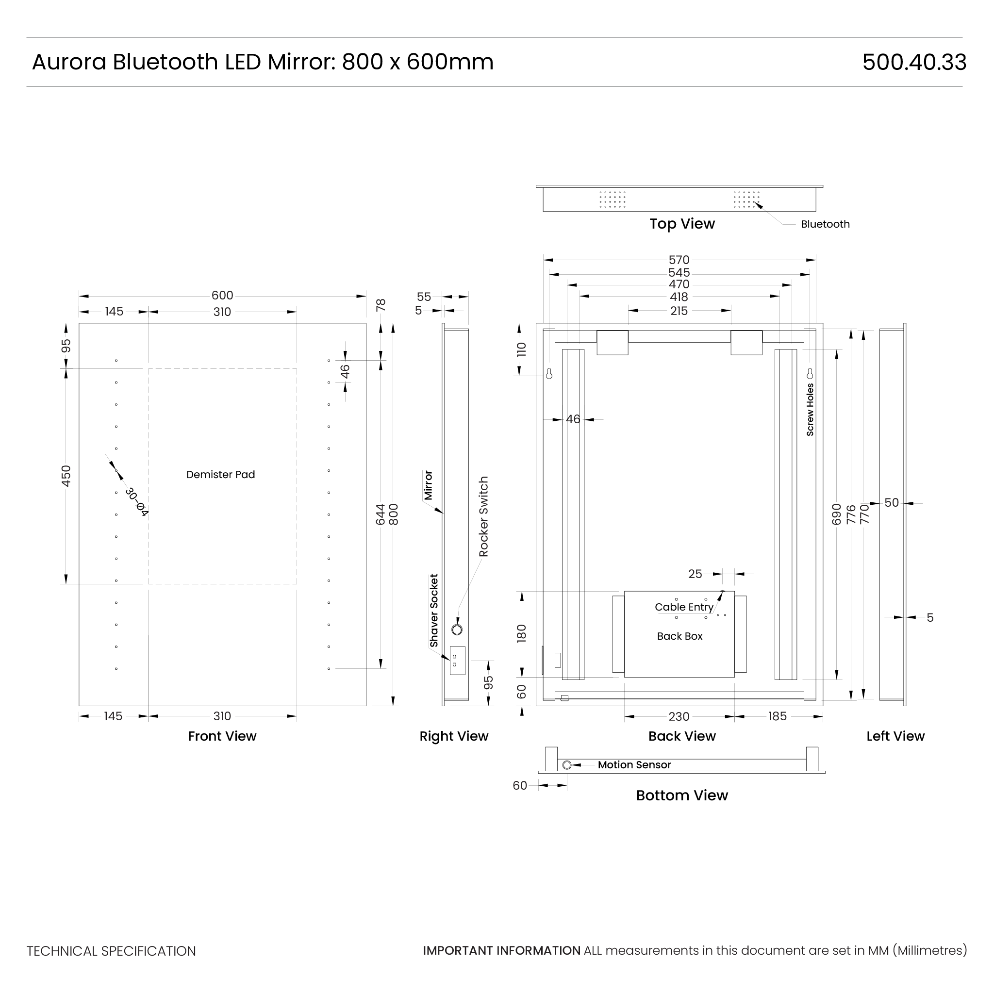 Aurora Bluetooth Audio LED Bathroom Mirror #size_600mm-x-800mm