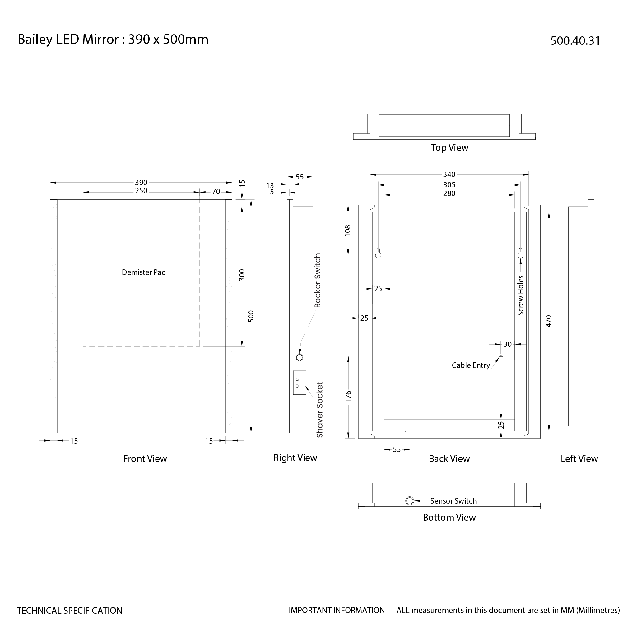 Bailey LED Bathroom Mirror #size_390mm-x-500mm