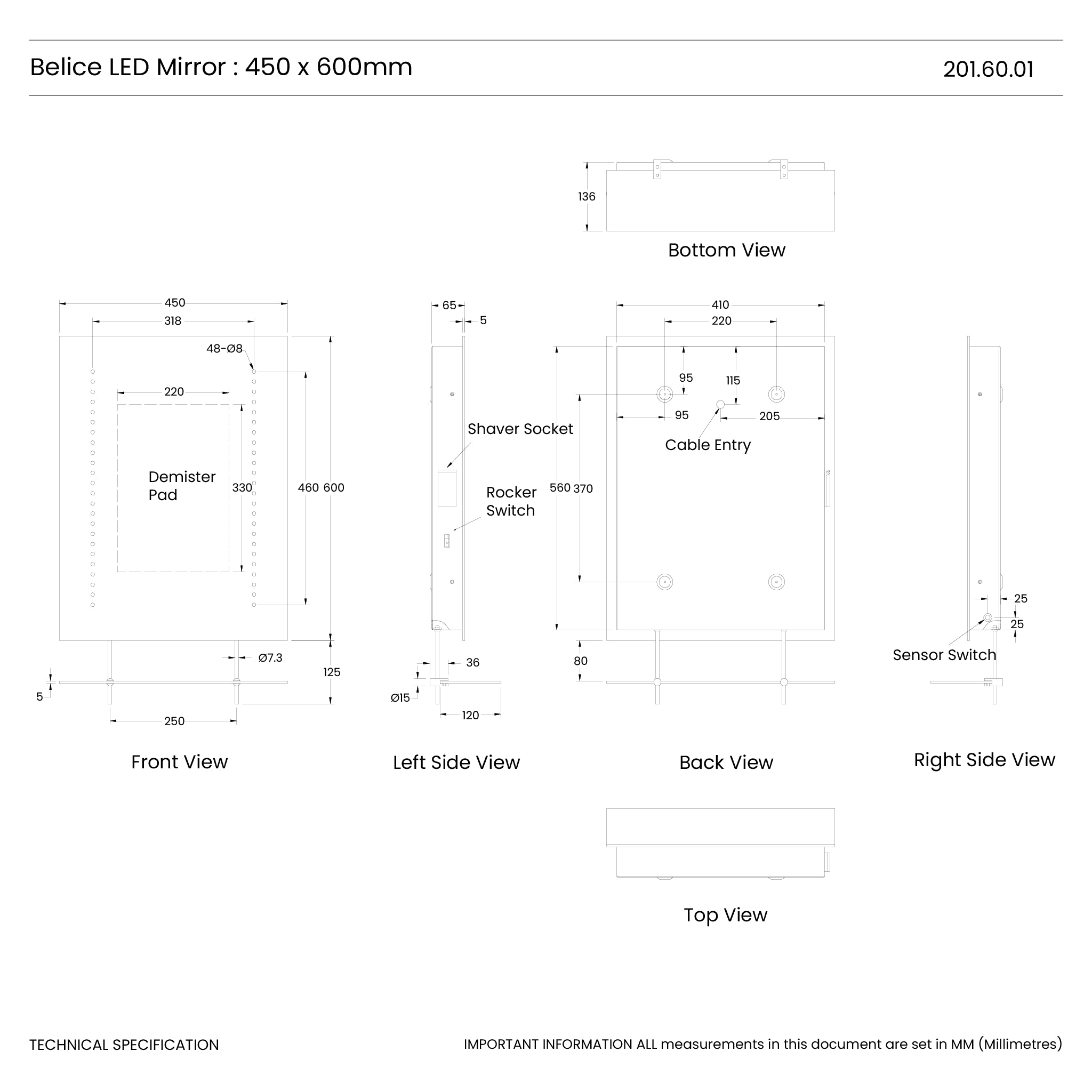 Belice LED Bathroom Mirror