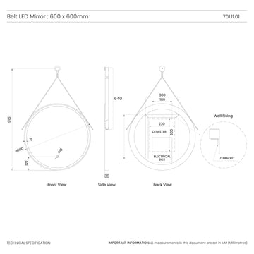 Belt Round LED Bathroom Mirror