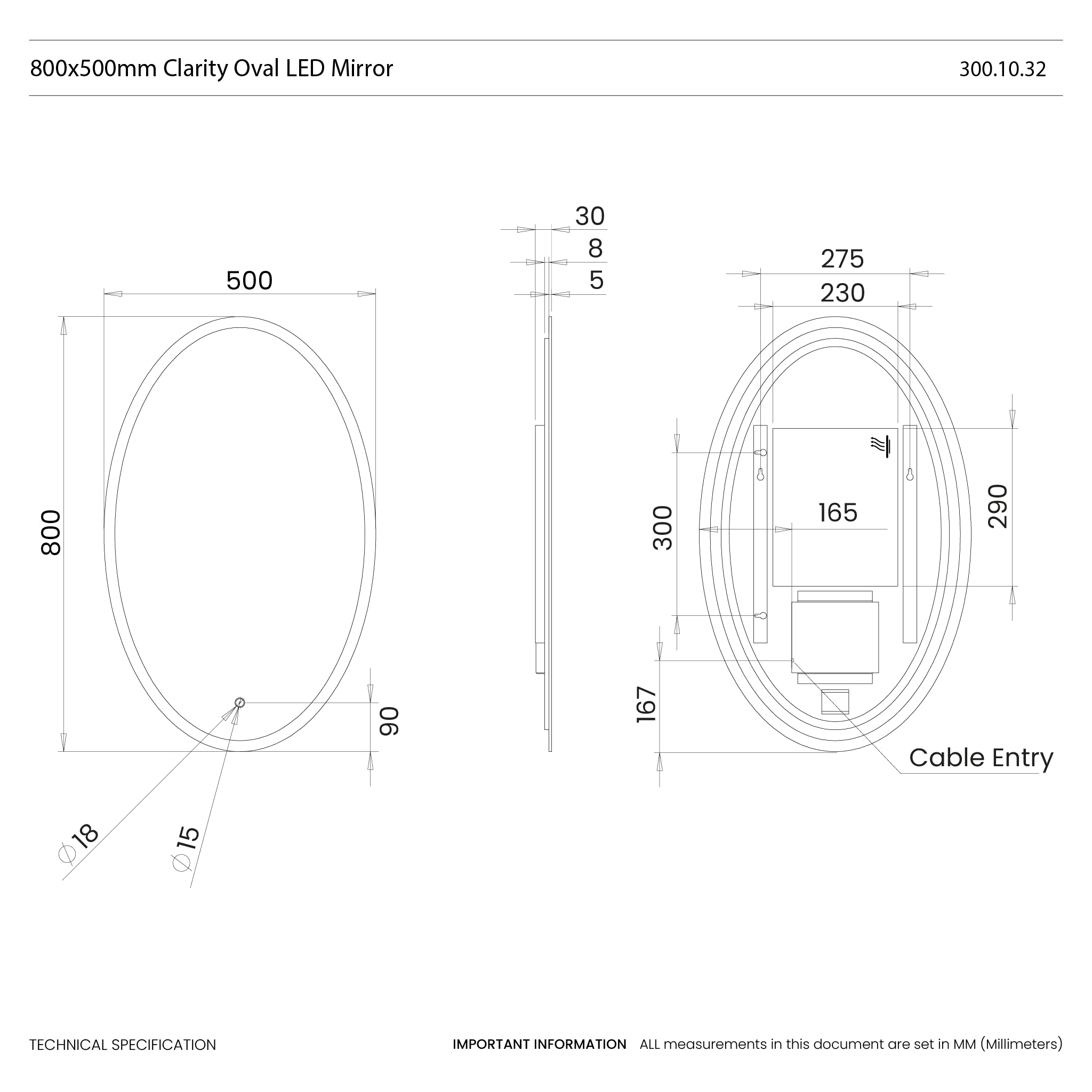 Clarity Oval LED Mirror