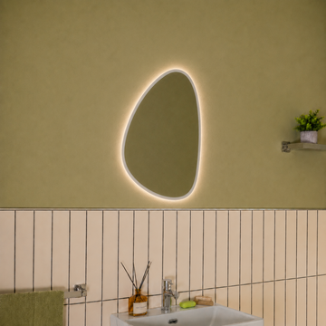 Cypress Pebble Battery LED Bathroom Mirror 700 x 450mm