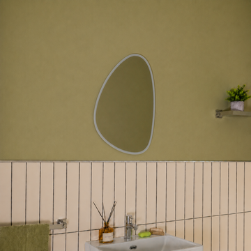 Cypress Pebble Battery LED Bathroom Mirror 700 x 450mm