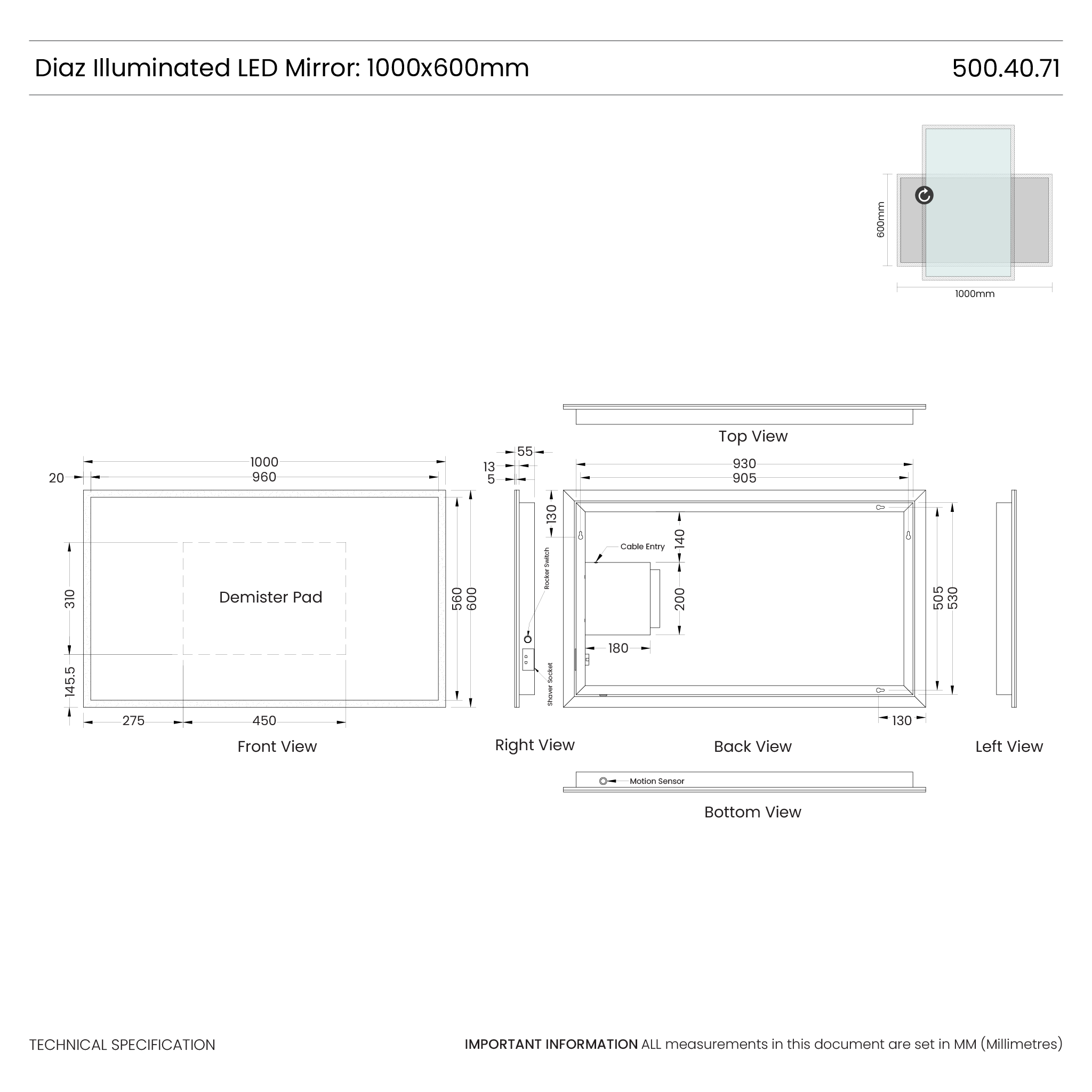 Diaz LED Bathroom Mirror