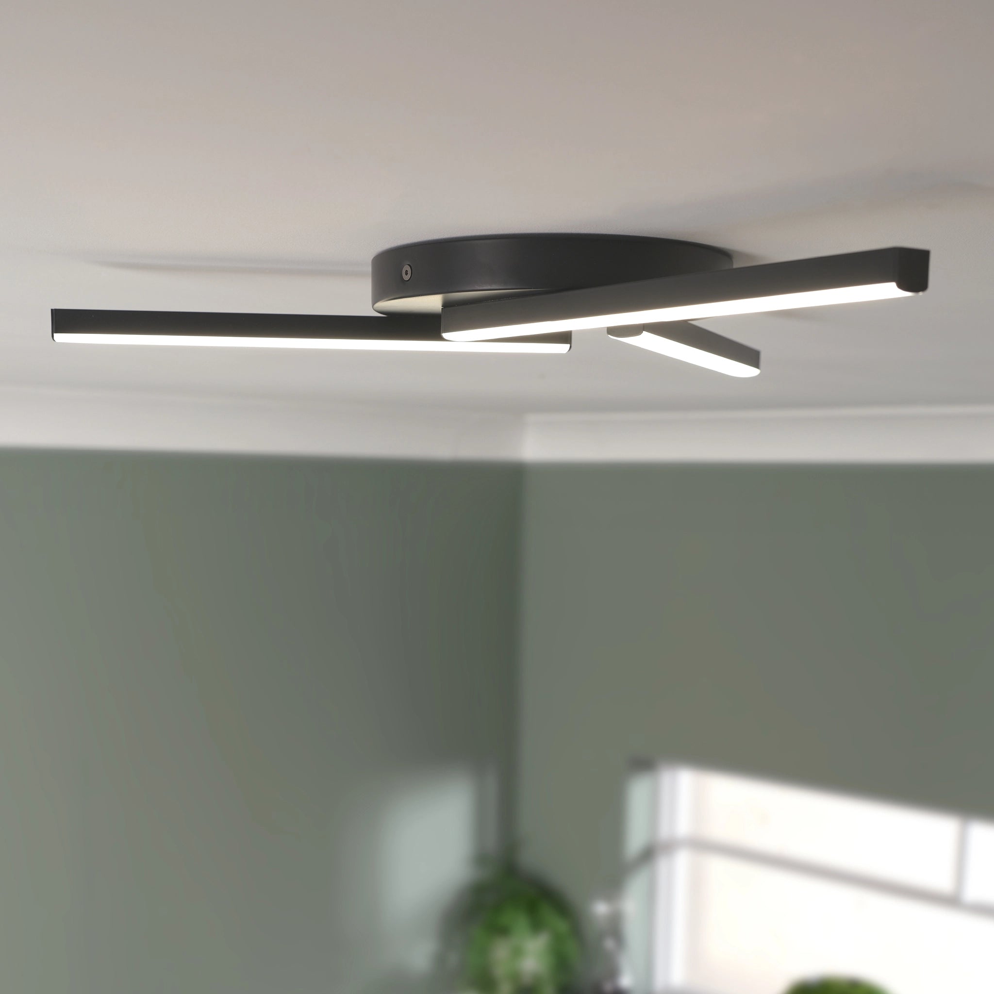 Edge Trio Ceiling Light #colour_black