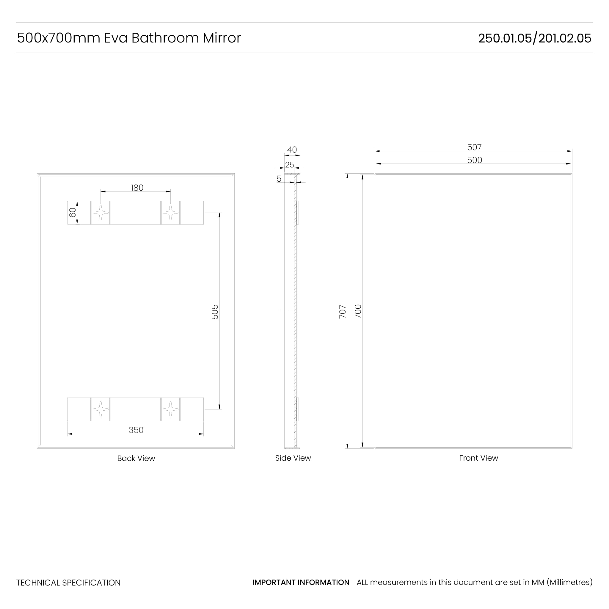 Eva Deep Frame Mirror #colour_black