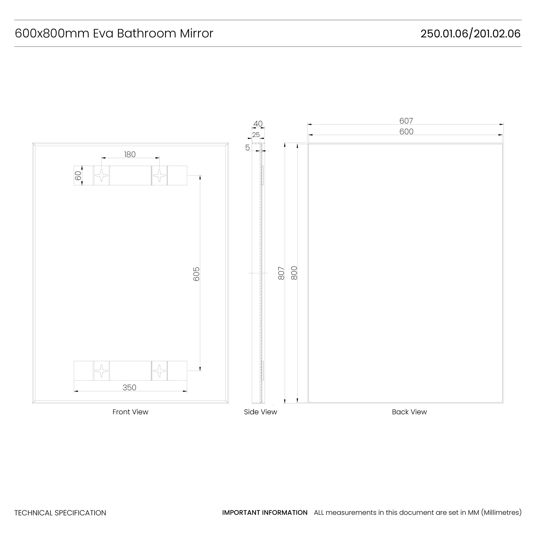 Eva Deep Frame Mirror #colour_black