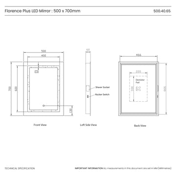 Florence Plus LED Bathroom Mirror