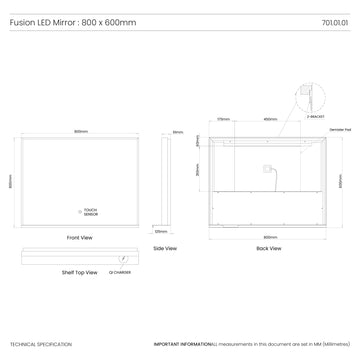 Fusion Wireless Charging Mirror #size_800mm-x-600mm