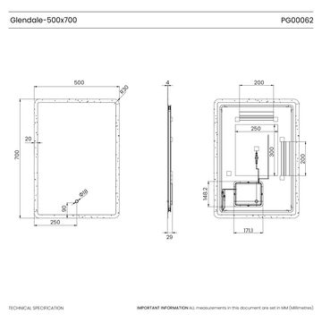 Glendale Curve LED Bathroom Mirror #size_500mm-x-700mm