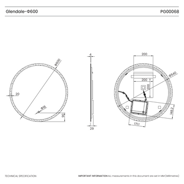 Glendale Round LED Bathroom Mirror