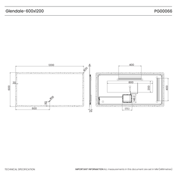 Glendale Curve LED Bathroom Mirror #size_1200mm-x-600mm