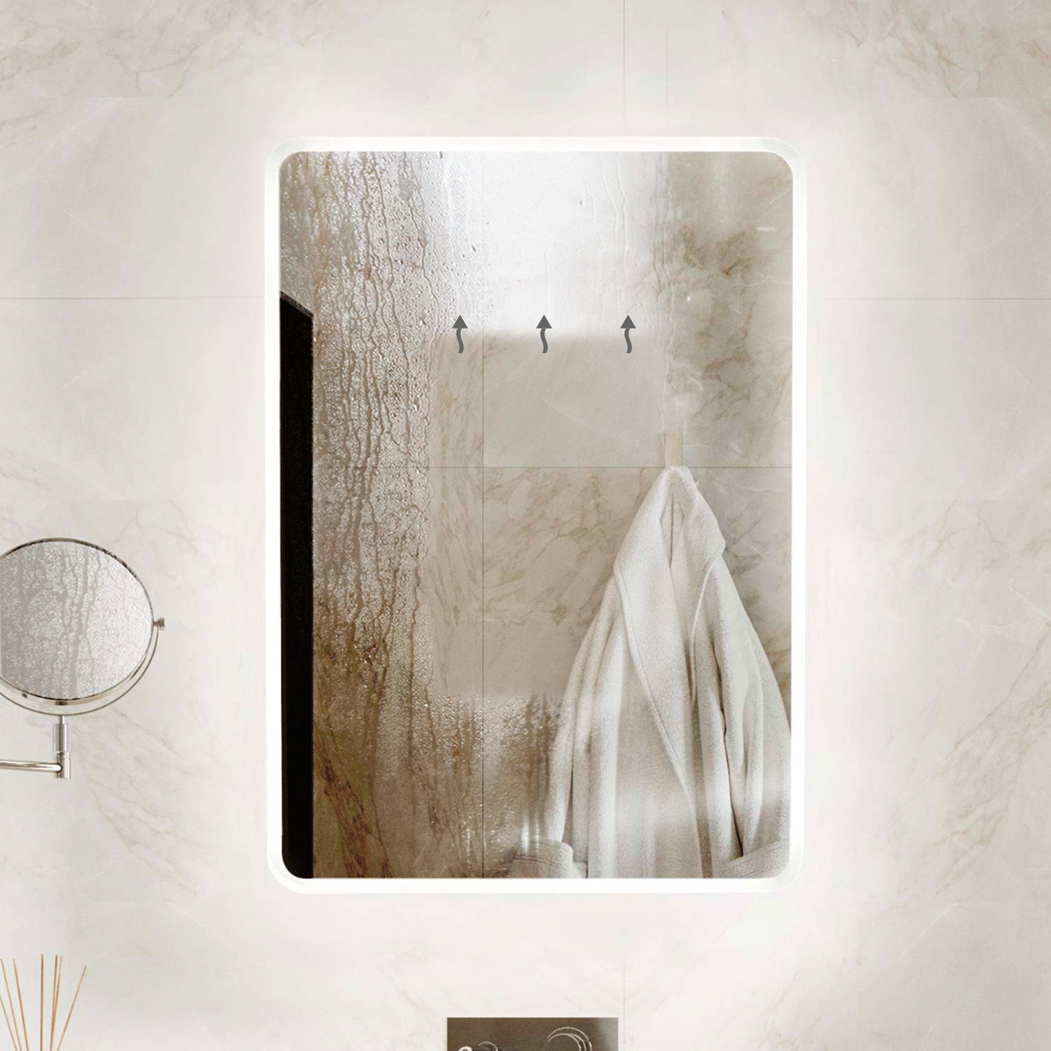 Globe LED Bathroom Mirror #size_390mm-x-500mm
