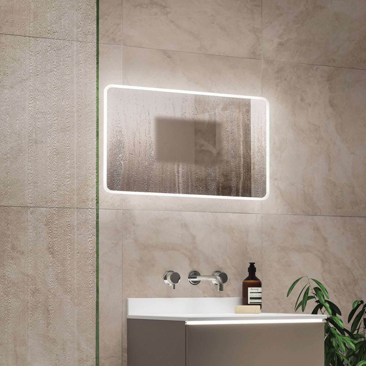 Globe LED Bathroom Mirror #size_450mm-x-800mm