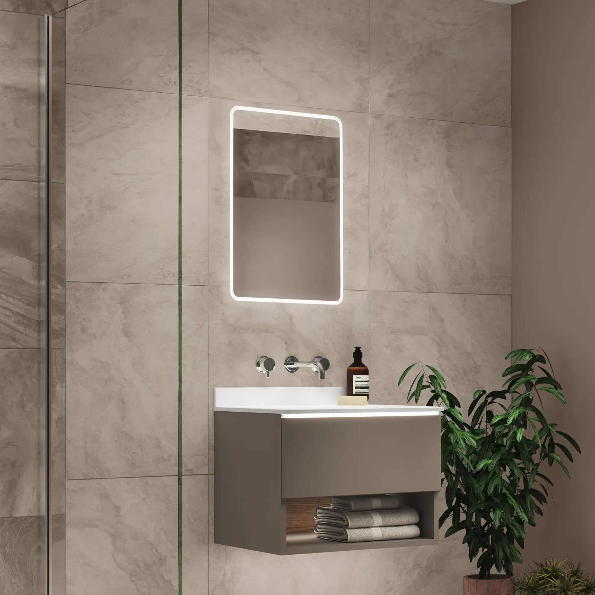 Globe LED Bathroom Mirror #size_450mm-x-800mm