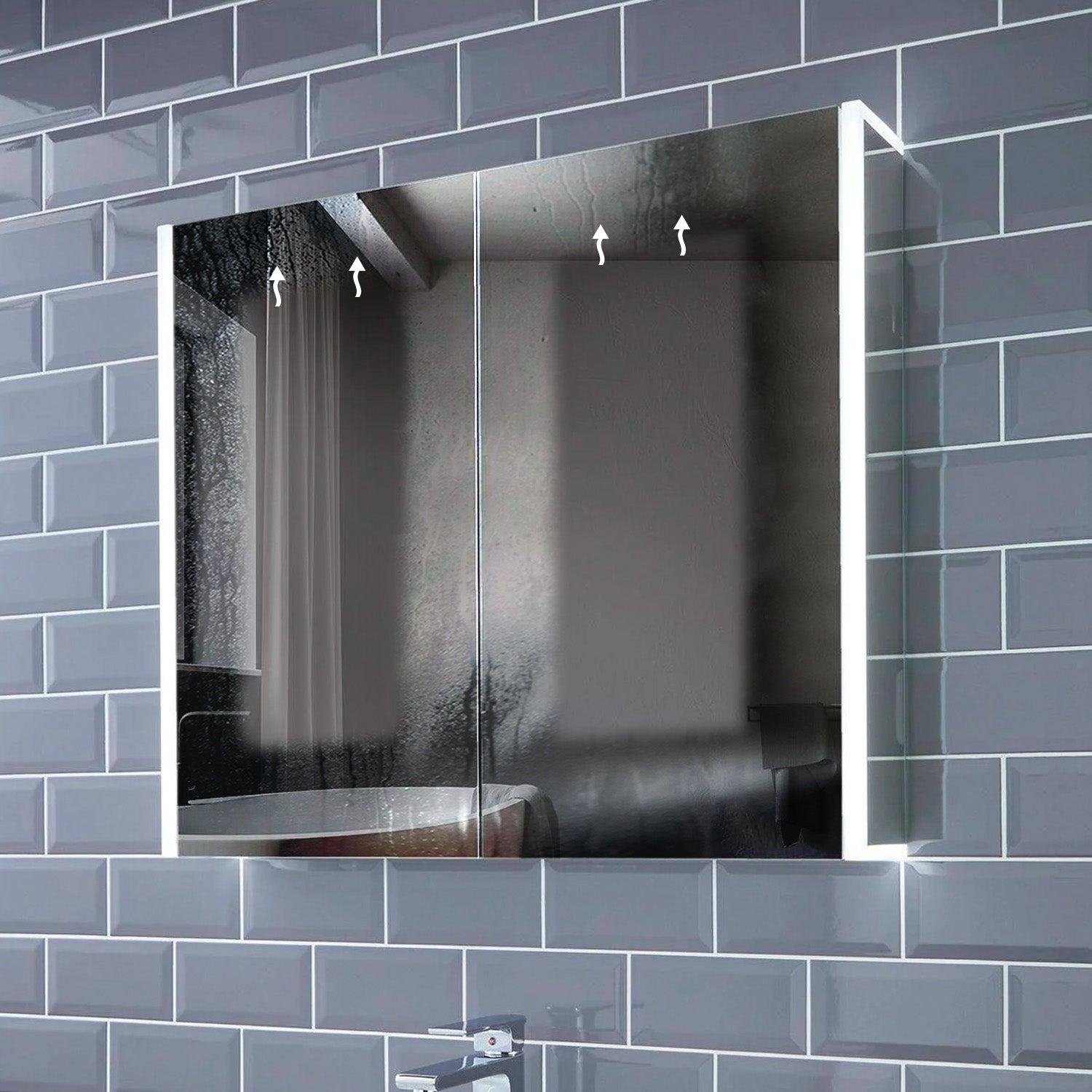 Grace 815x700mm LED Bathroom Mirror Cabinet