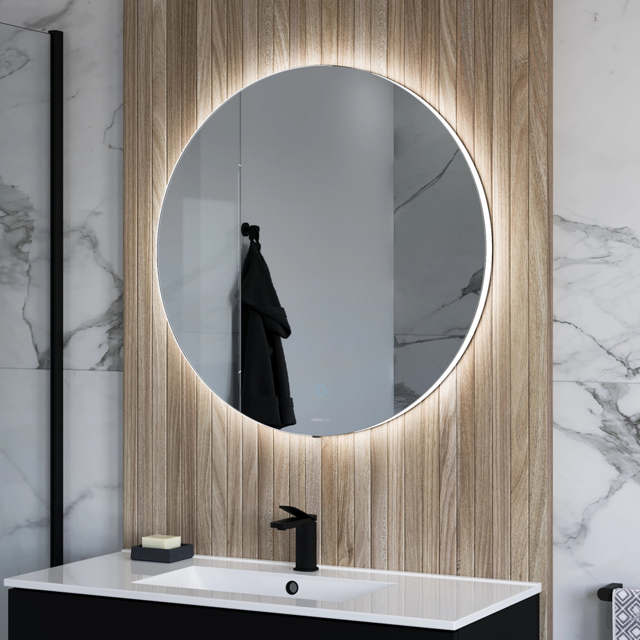 Halo Round LED Bathroom Mirror #size_1000mm