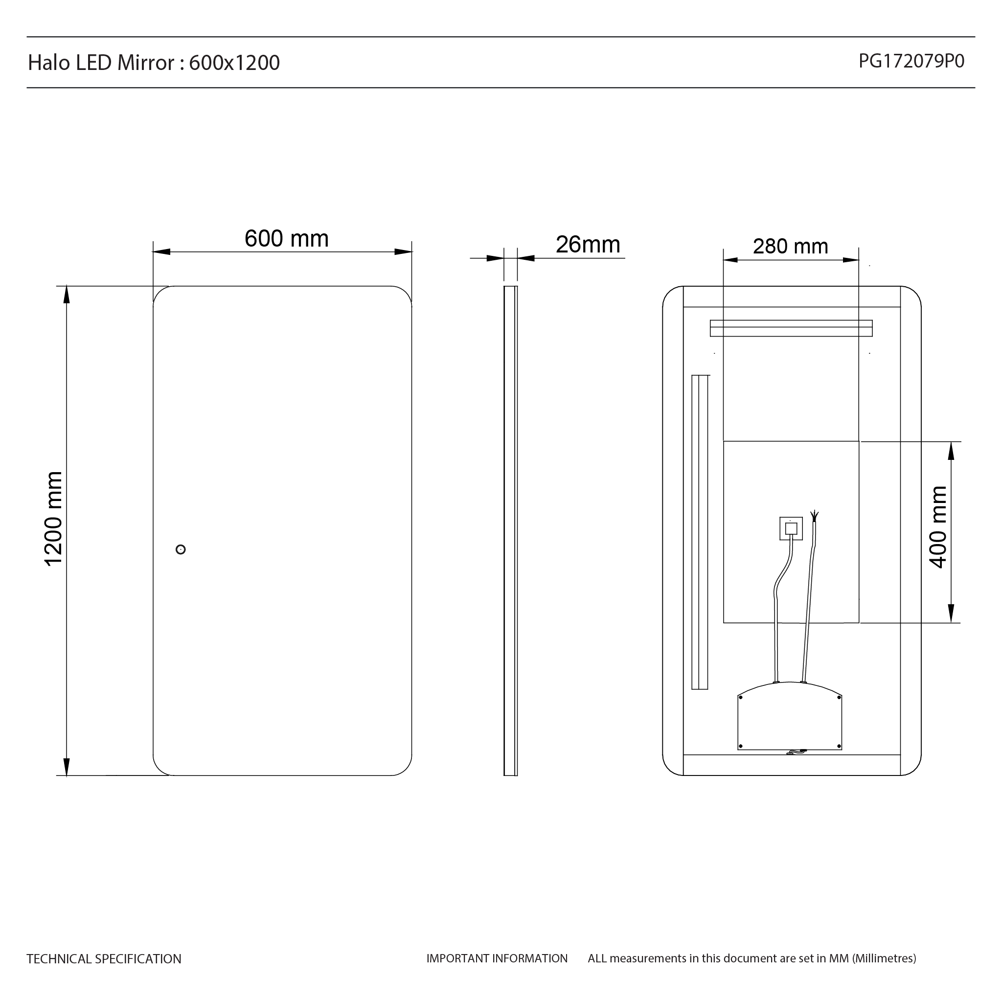 Halo Portrait LED Bathroom Mirror #size_1200mm-x-600mm