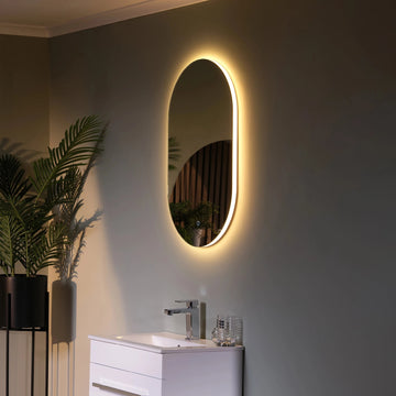 Halo Pill-Shaped LED Bathroom Mirror