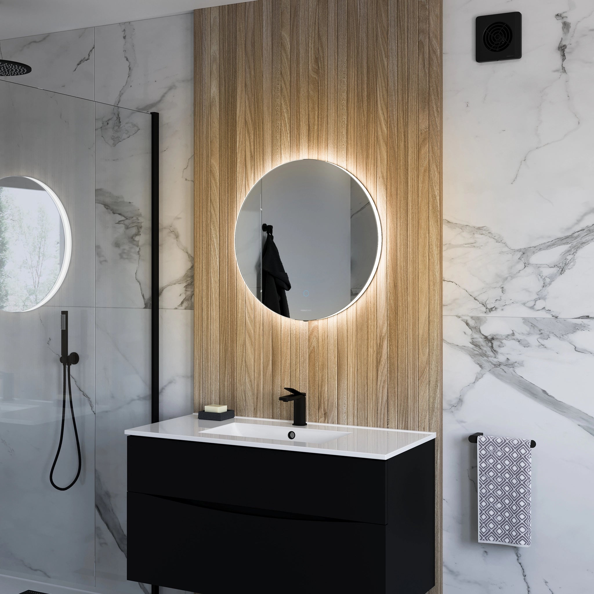 Halo Round LED Bathroom Mirror #size_600mm