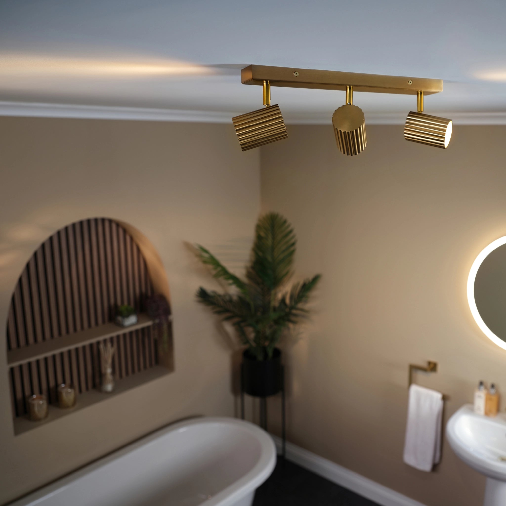 Hila Trio Ceiling Light #colour_brass