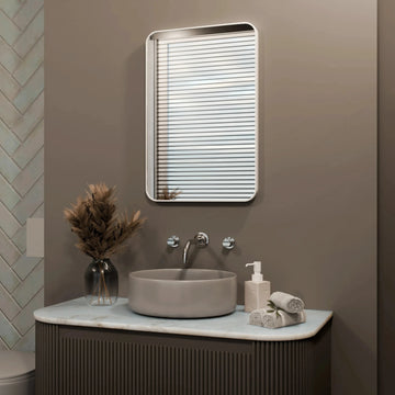 Jett Round Slim Frame Mirror #colour_white