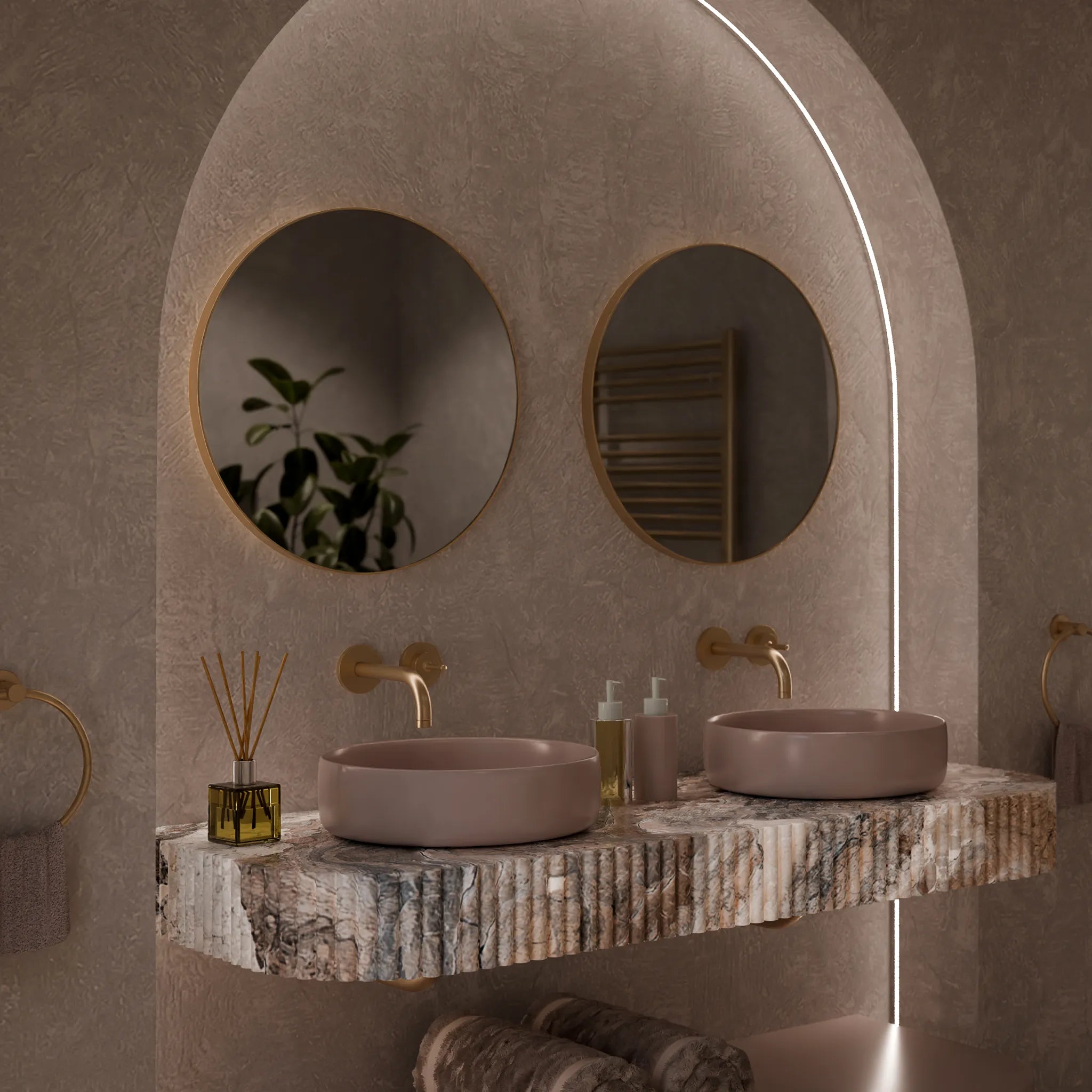 Jett Slim Frame Mirror #colour_brass