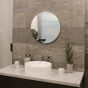 Jett Round Slim Frame Mirror #colour_chrome