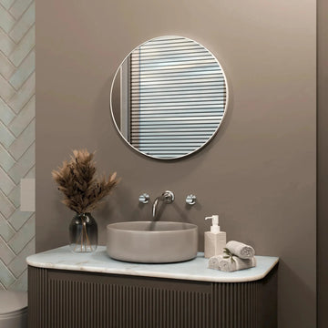 Jett Round Slim Frame Mirror #colour_white