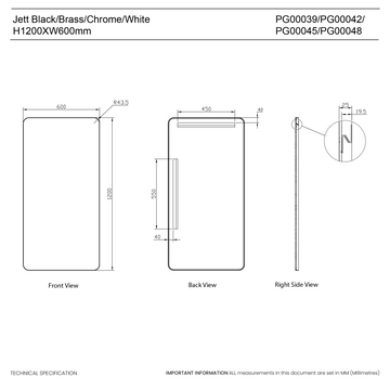 Jett Slim Frame Mirror #colour_black