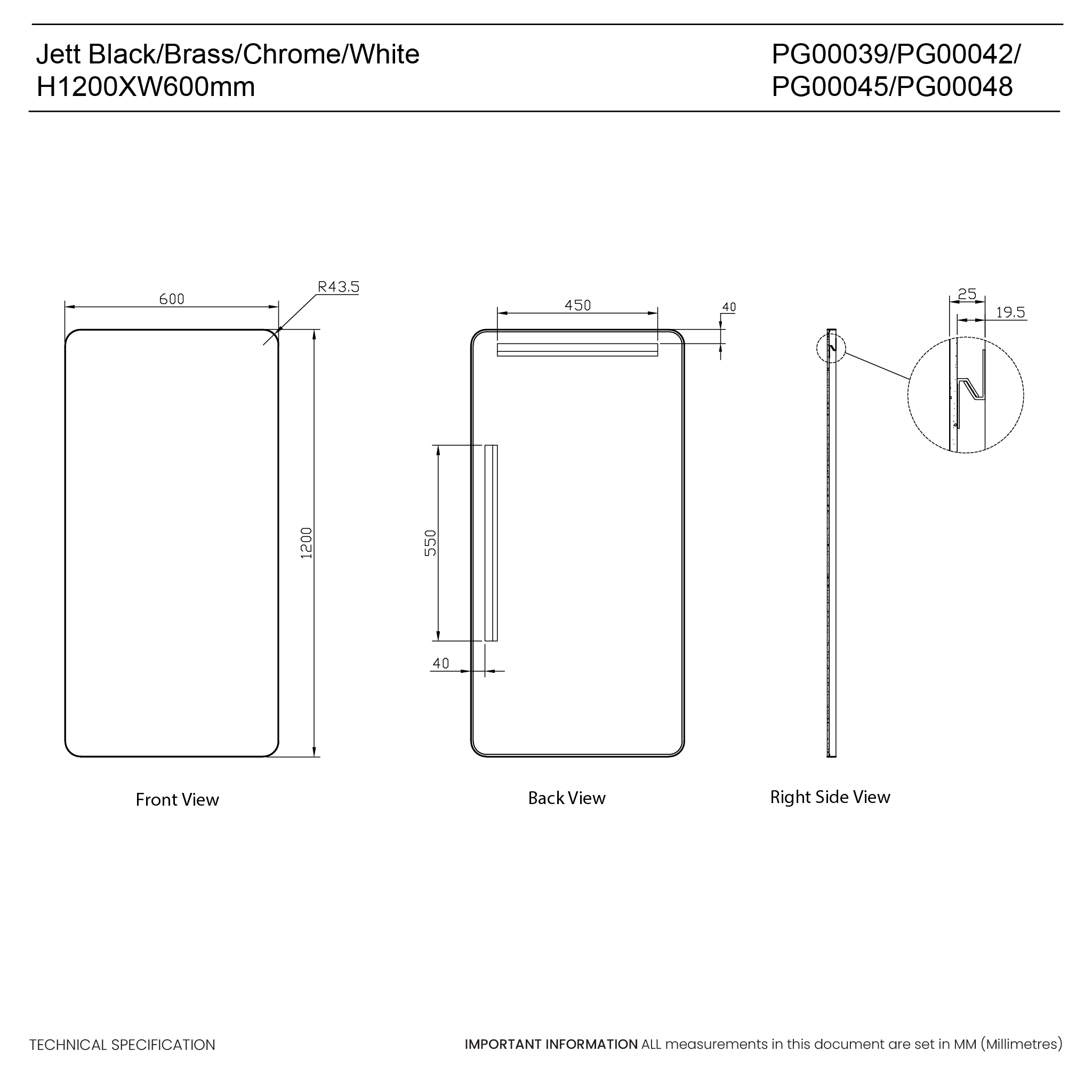 Jett Slim Frame Mirror #colour_white