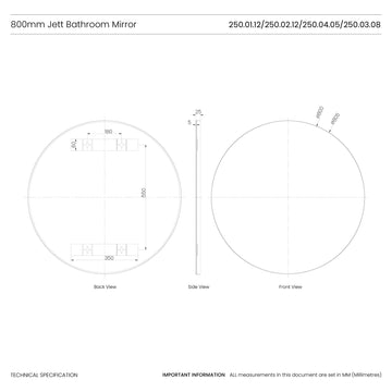 Jett Round Slim Frame Mirror #colour_white