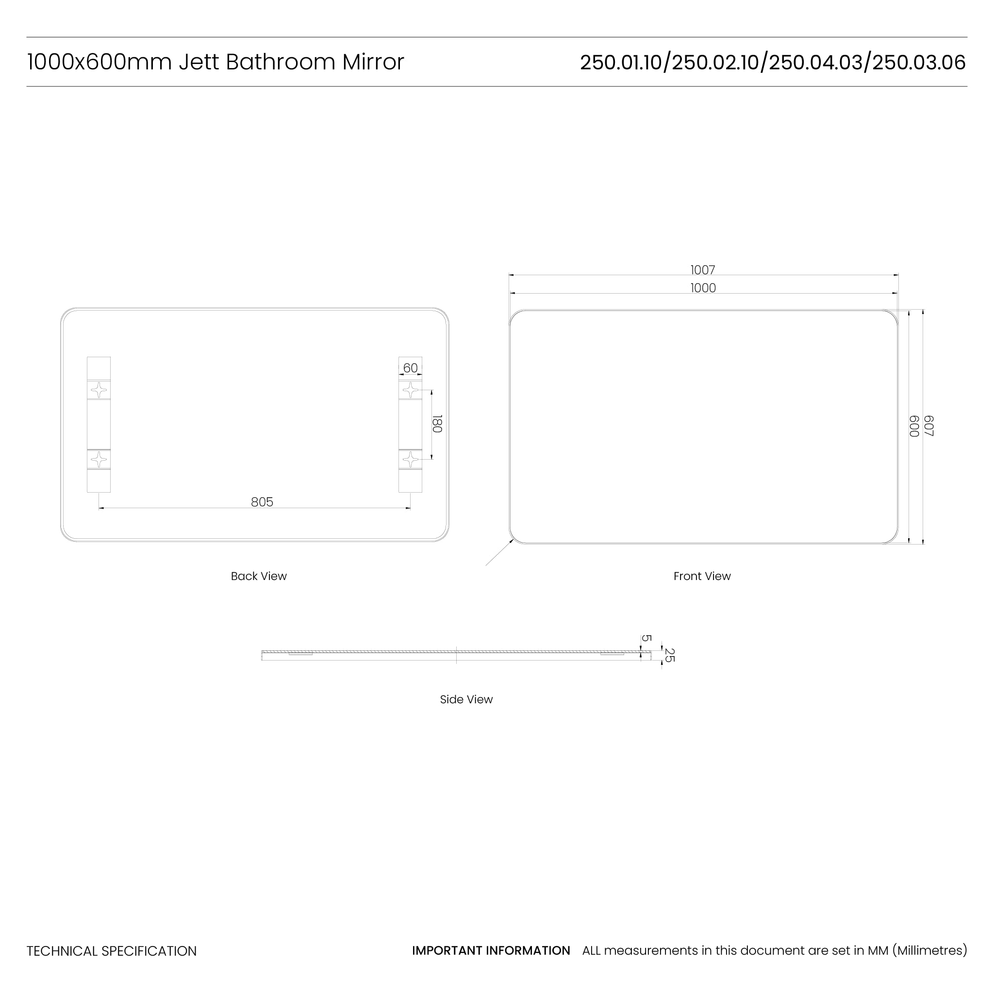 Jett Slim Frame Mirror #colour_white