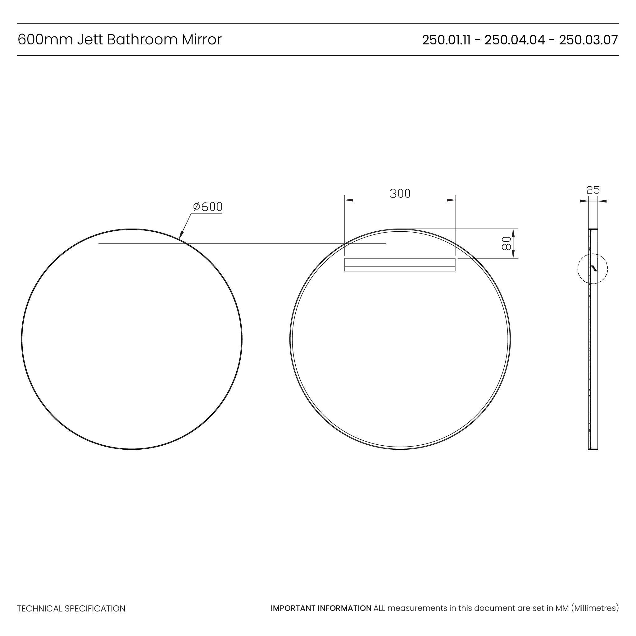 Jett Round Slim Frame Mirror #colour_white