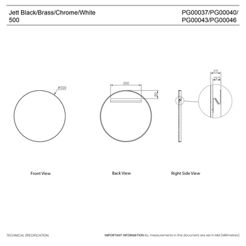 Jett Round Slim Frame Mirror #colour_white