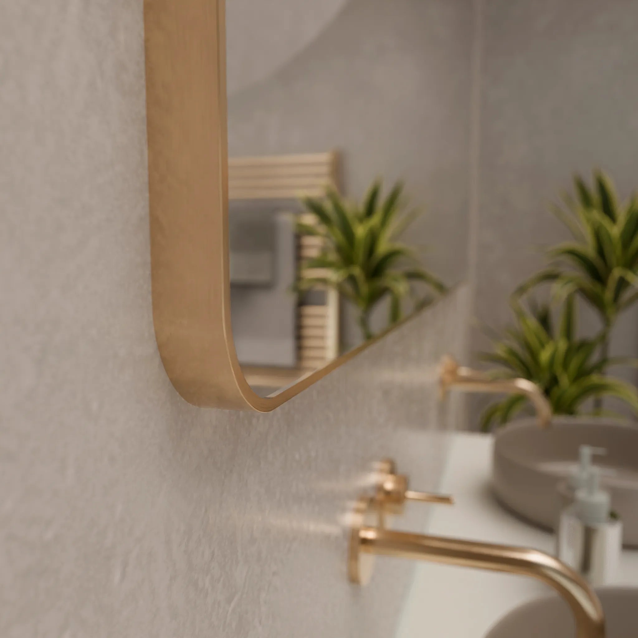 Jett Slim Frame Mirror #colour_brass