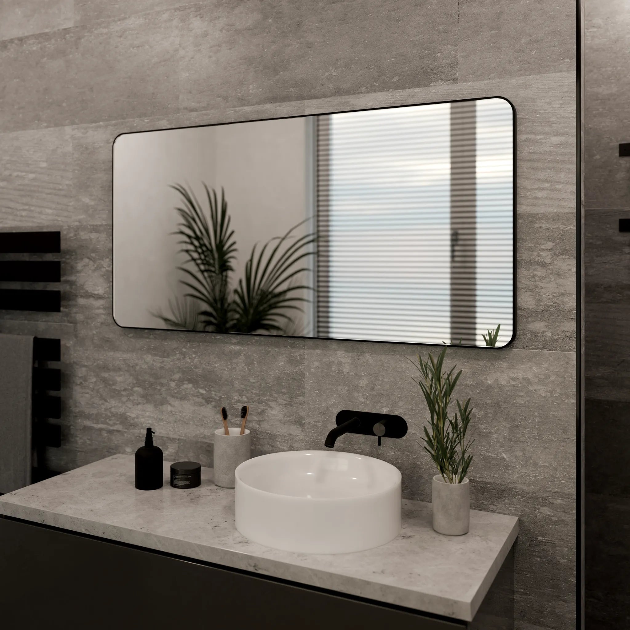 Jett Slim Frame Mirror #colour_black