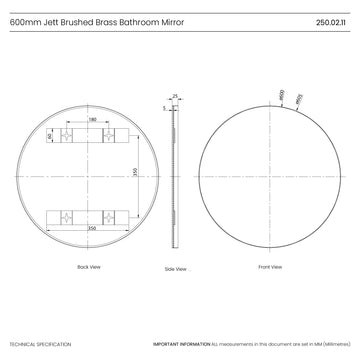 Jett Round Slim Frame Mirror #colour_brass