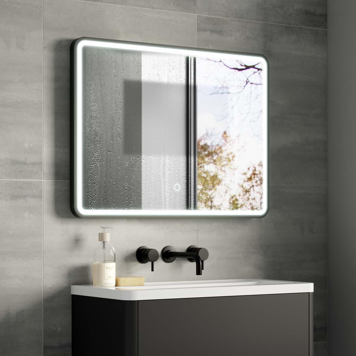 Kali Landscape LED Illuminated Mirror #colour_black