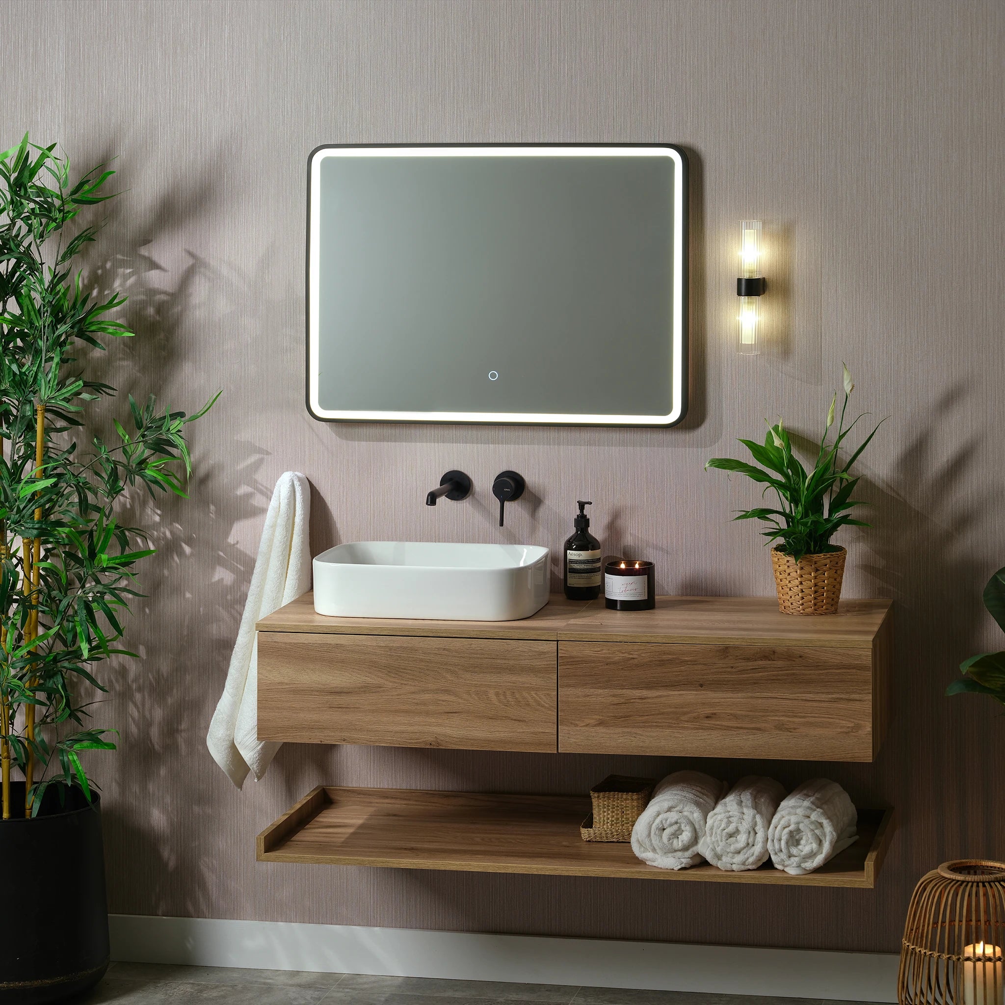 Kali Rectangle LED Illuminated Mirror #colour_black