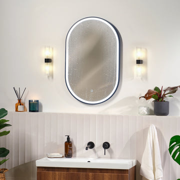 Kali Pill-Shaped LED Illuminated Mirror #colour_black