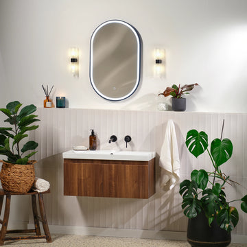 Kali Pill-Shaped LED Illuminated Mirror #colour_black