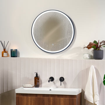 Kali Round LED Illuminated Mirror #colour_black