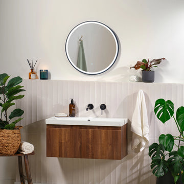Kali Round LED Illuminated Mirror #colour_black