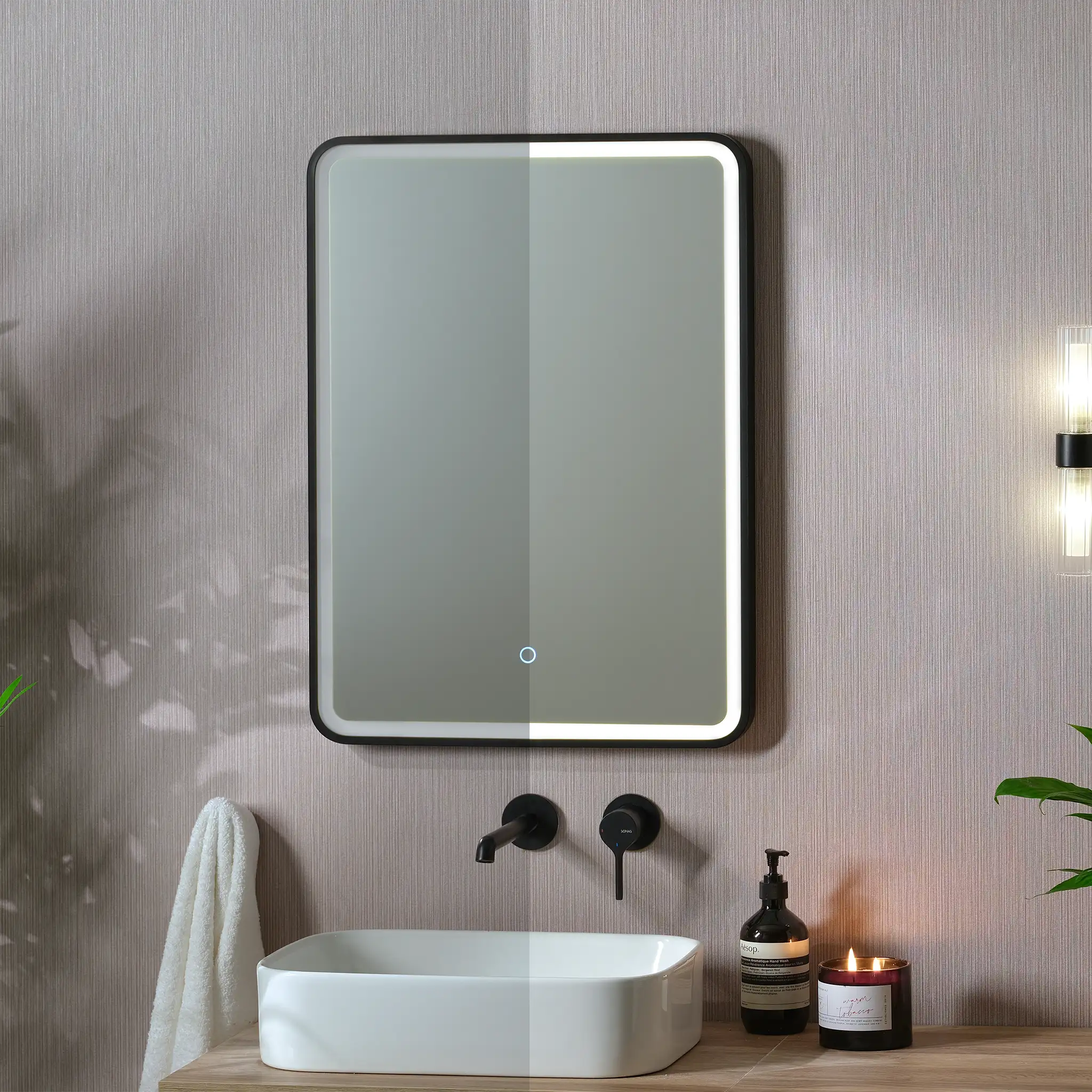 Kali Rectangle LED Illuminated Mirror #colour_black