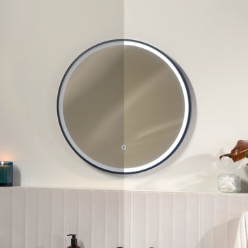 Kali Round LED Illuminated Mirror #colour_black